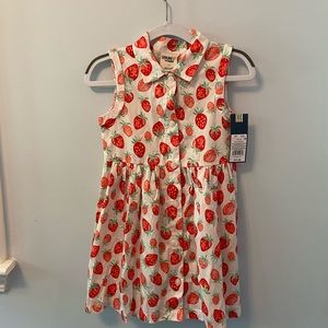 Strawberry Print Dress. New with tag. Size 5T.